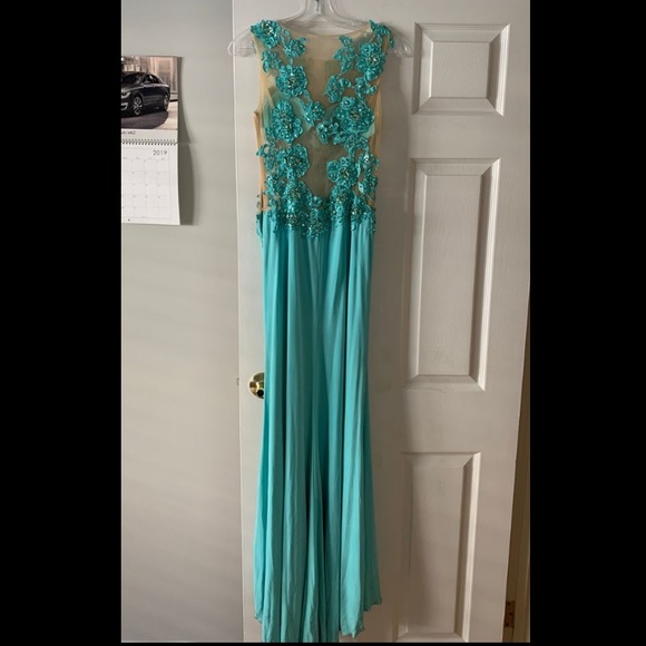 Turquoise Evening Dress - Picture 5 of 6